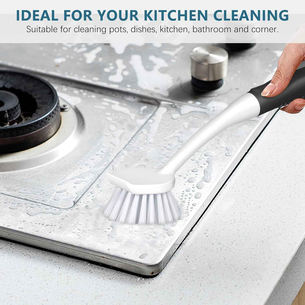 SetSail Dish Brush Set of 3 with Bottle Brush and Scraper Tip for Deep Cleaning