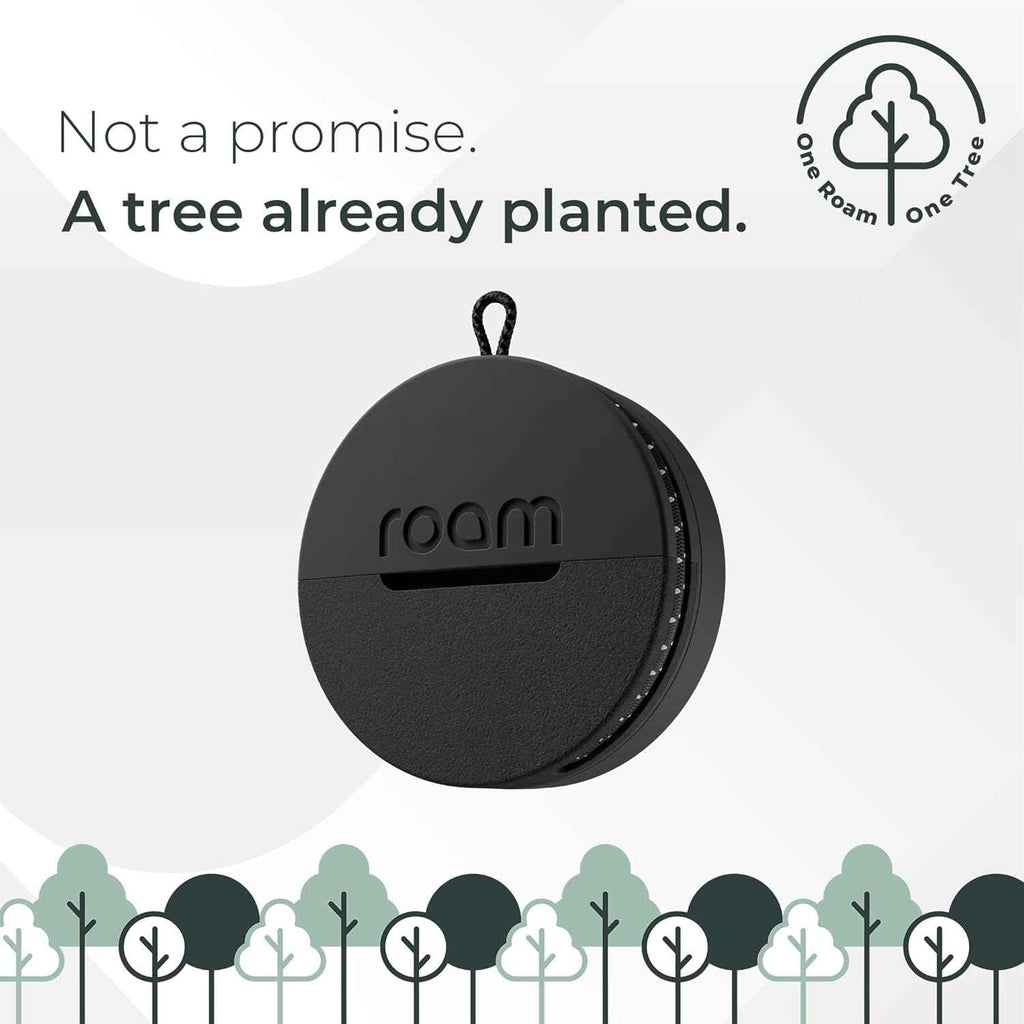 ROAM SMART TRACKER - Bluetooth Tracker & Item Locator for Keys, Wallet, Luggage, Kid & Pet Gear, (iOS, Android Compatible), No App or Subscription, Fast Setup, Waterproof | 2-Pack, Black & Blue