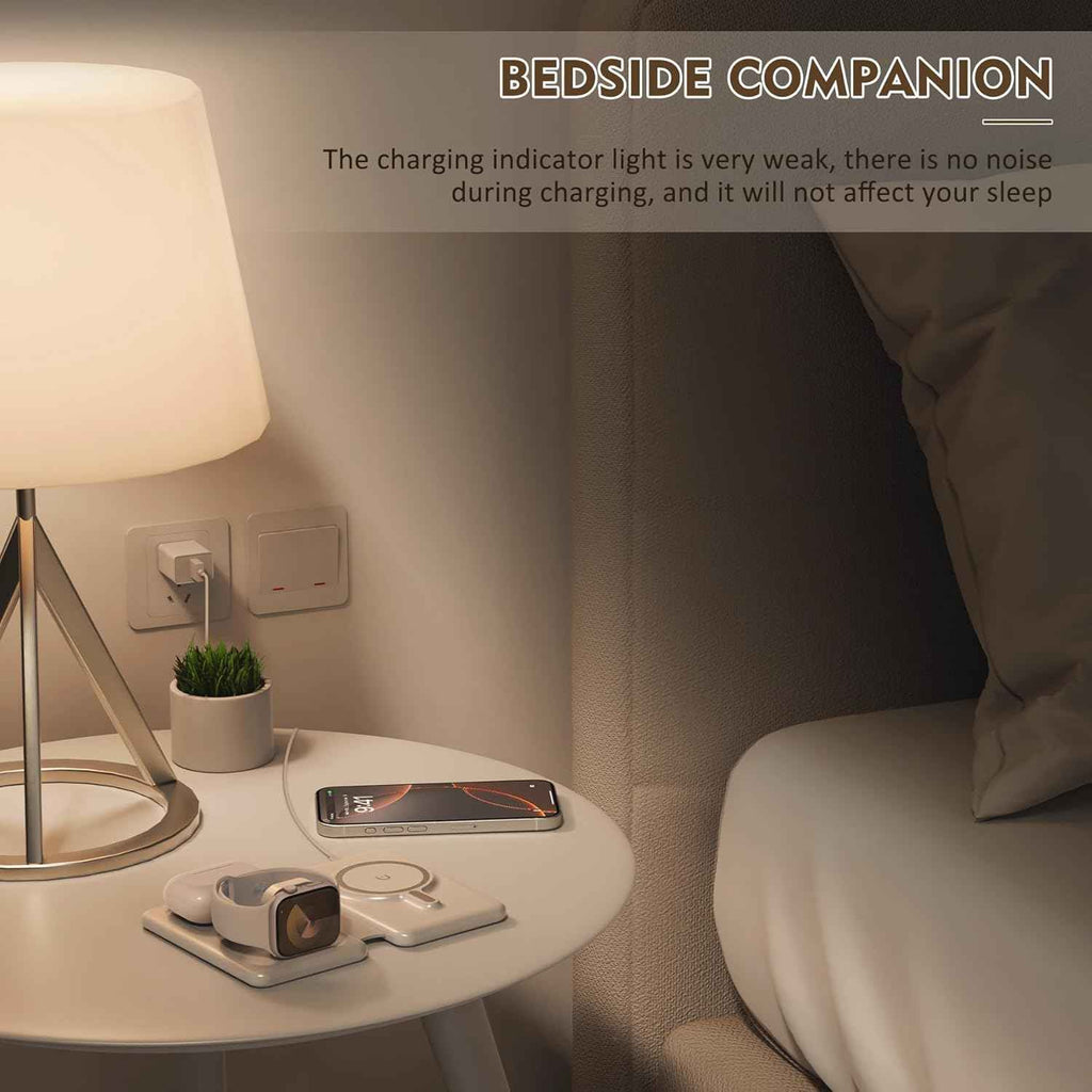 Magnetic Wireless Charger for iPhone: 3 in 1 Travel Charging Station for Apple Devices for iPhone 17 Air 16 15 14 13 12 Pro Max Plus - Foldable Charging Pad for Apple Watch Series & Airpods 4 3 2 Pro