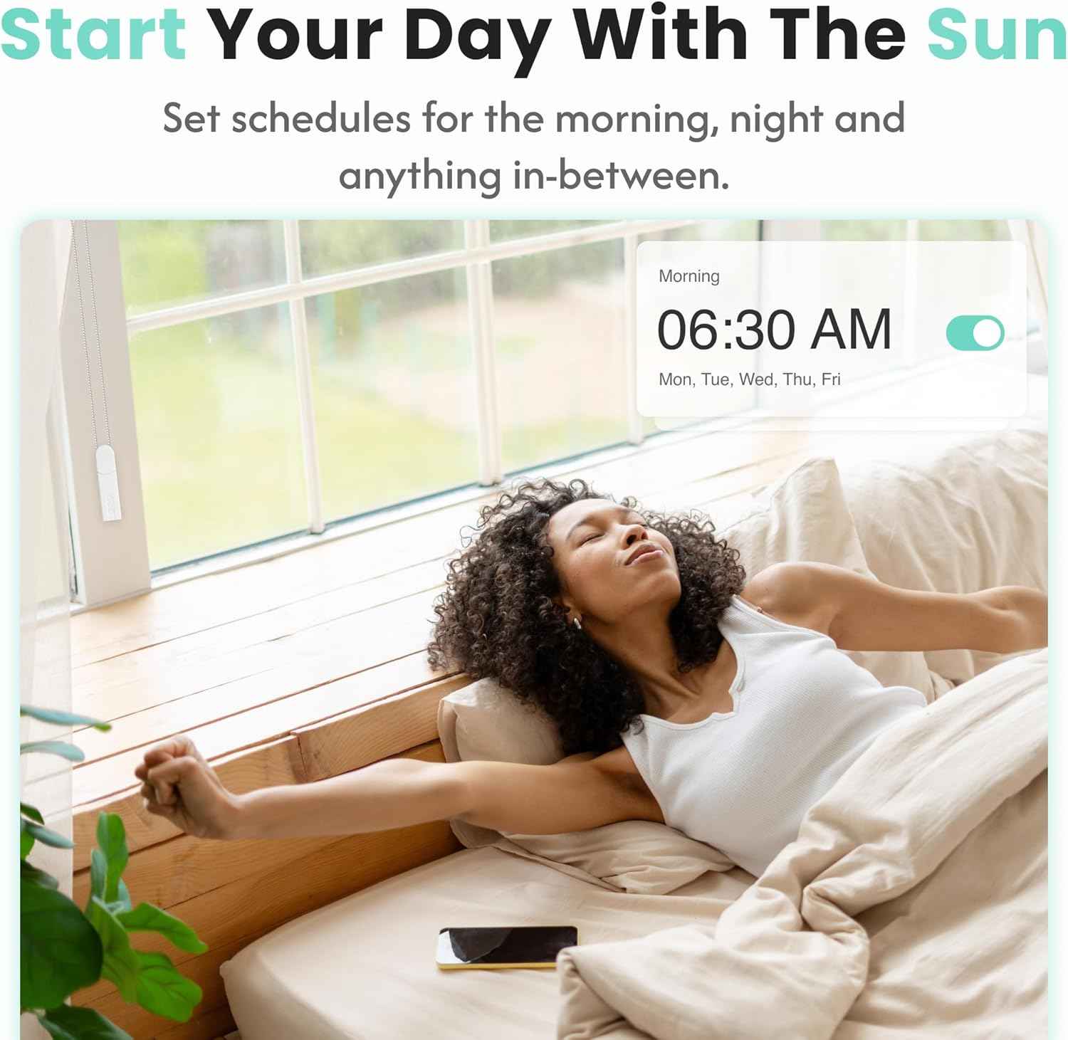 Aura Roller Smart Shade Driver, Remote Control & WiFi Dongle | Automate Existing Blinds | Beaded Window Shade Compatible Up to 4x5ft | Rechargeable Battery | Set Schedules | Hands Free Voice Control