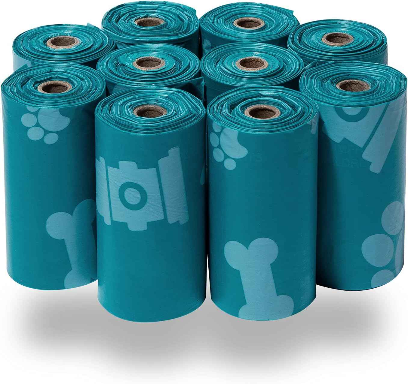 Best Pet Supplies Dog Poop Bags (150 Bags) for Waste Refuse Cleanup, Doggy Roll Replacements for Outdoor Puppy Walking and Travel, Leak Proof and Tear Resistant, Thick Plastic - Assorted Colors
