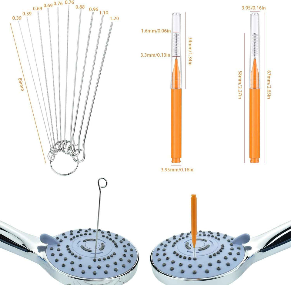 Shower Head Cleaning Brush Tool with Angled Design for Bathroom Pipes and Car Washers