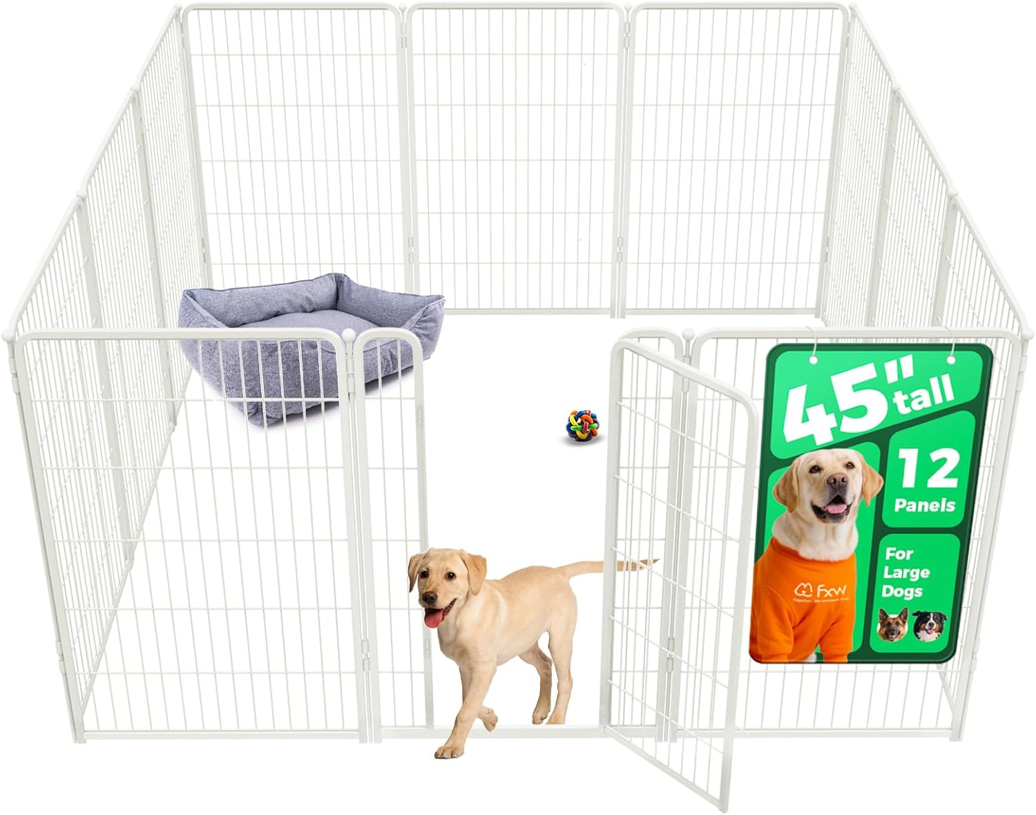 fxw homeplus unleashed 24 inch 6 panels dog pen black patented