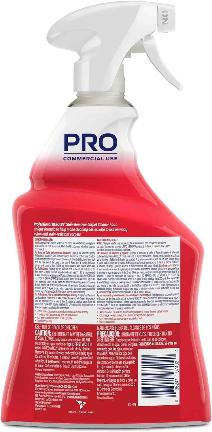 Resolve Professional Strength Carpet Spot & Stain Remover, 32 Fl Oz, Pack of 1