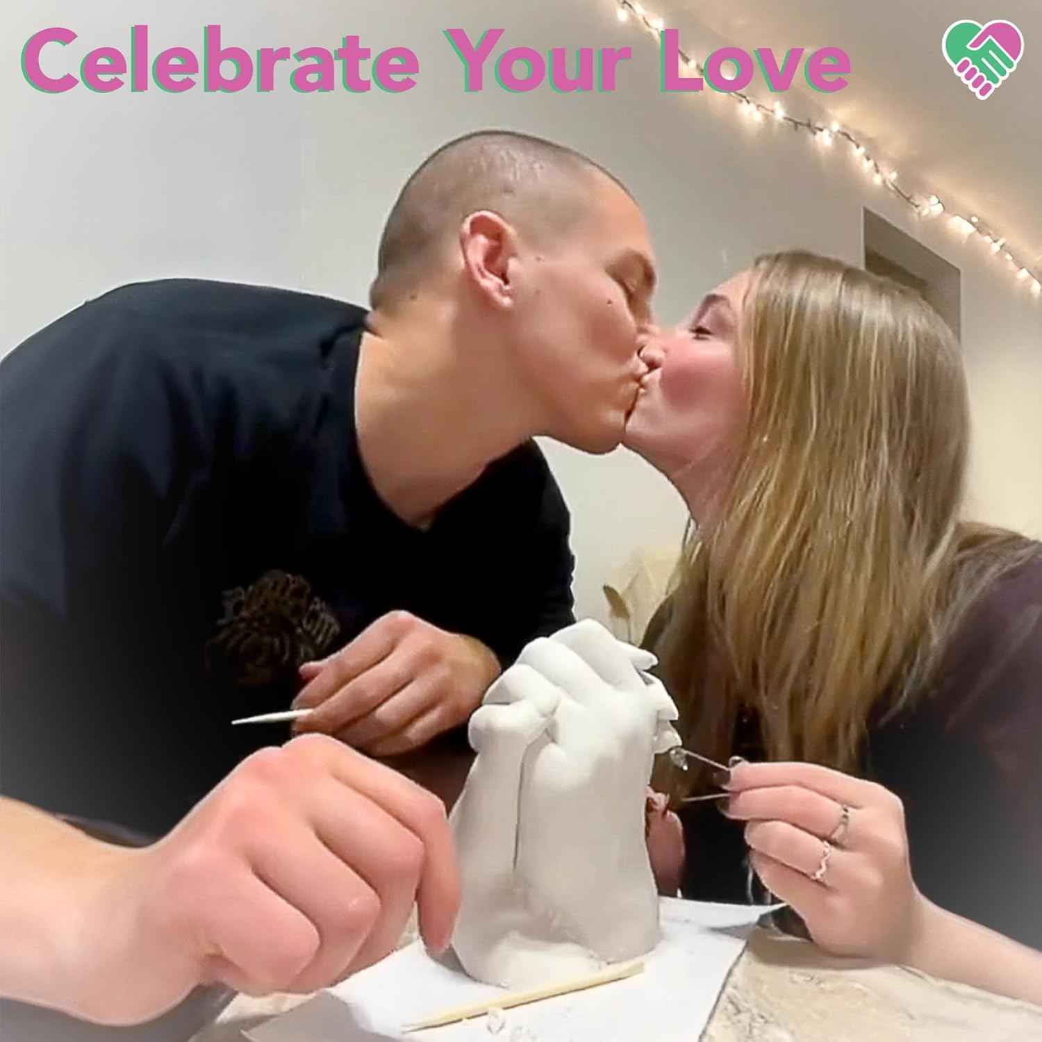 Luna Bean original hand mold kit for couples, valentine's day gifts, engagement gifts, wedding bridal, with premium molding formula, easy to use, 10-minute casting time