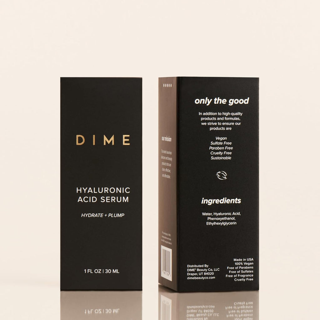 dime beauty hyaluronic acid serum, 1 oz / 30 ml, ultra hydrating face serum