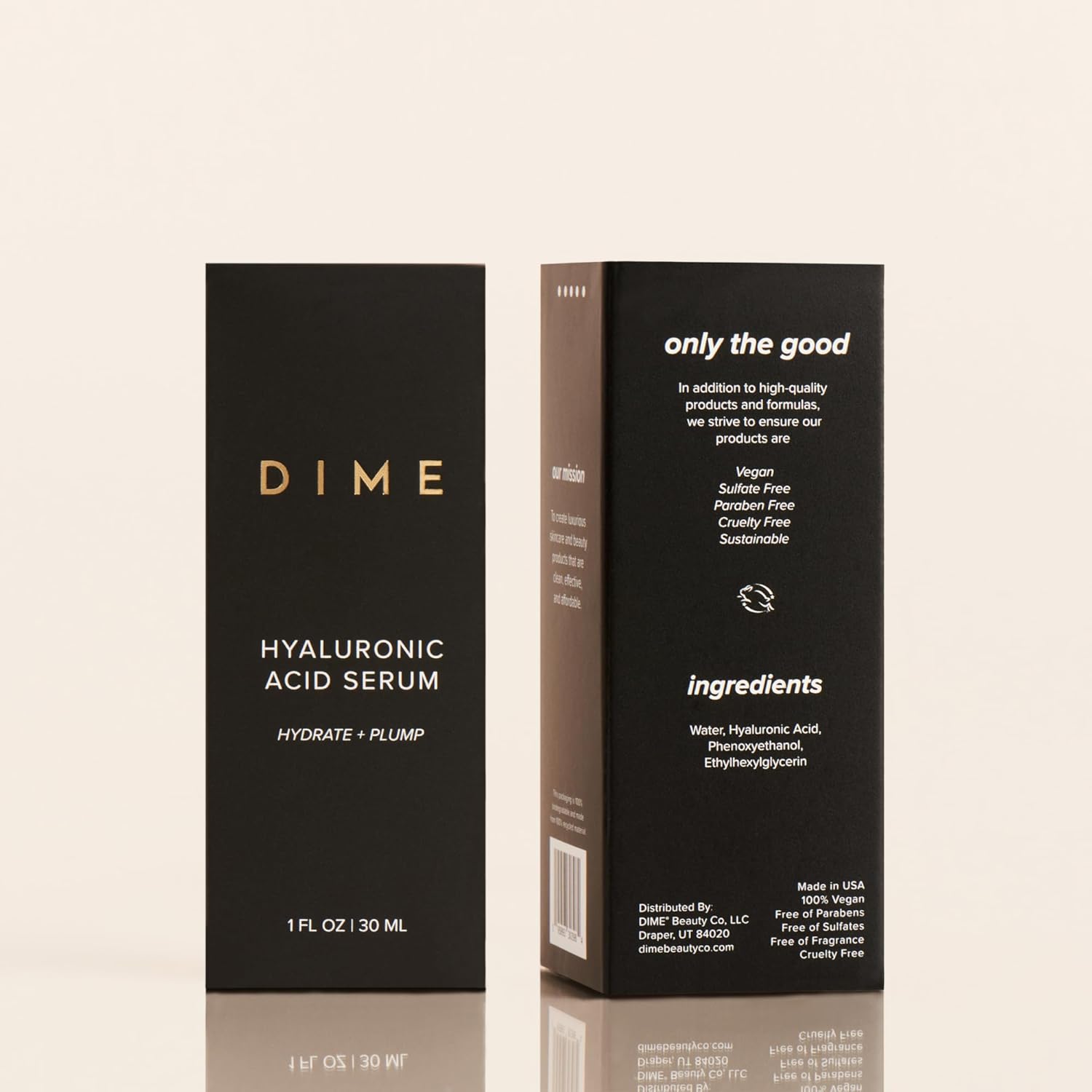 dime beauty hyaluronic acid serum, 1 oz / 30 ml, ultra hydrating face serum