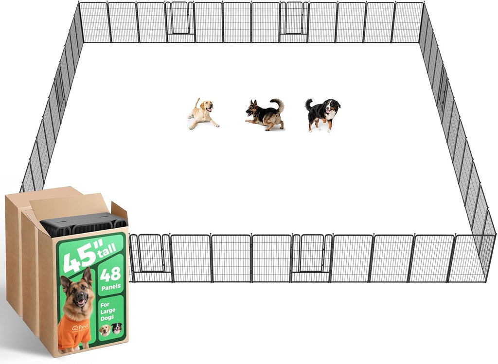 fxw rollick unleashed dog playpen for indoor, yard, rv camping, 24 inch 8 panels for small and puppy dogs, black