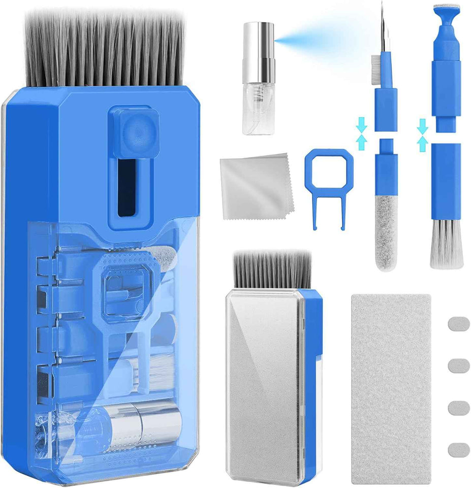 Keyboard Cleaning Kit Laptop Cleaner, 10-in-1 Computer Screen Cleaning Brush Tool, Multi-Function PC Electronic Cleaner Kit Spray for iPad iPhone Pro, Earbuds, Camera Monitor, All-in-one with Patent