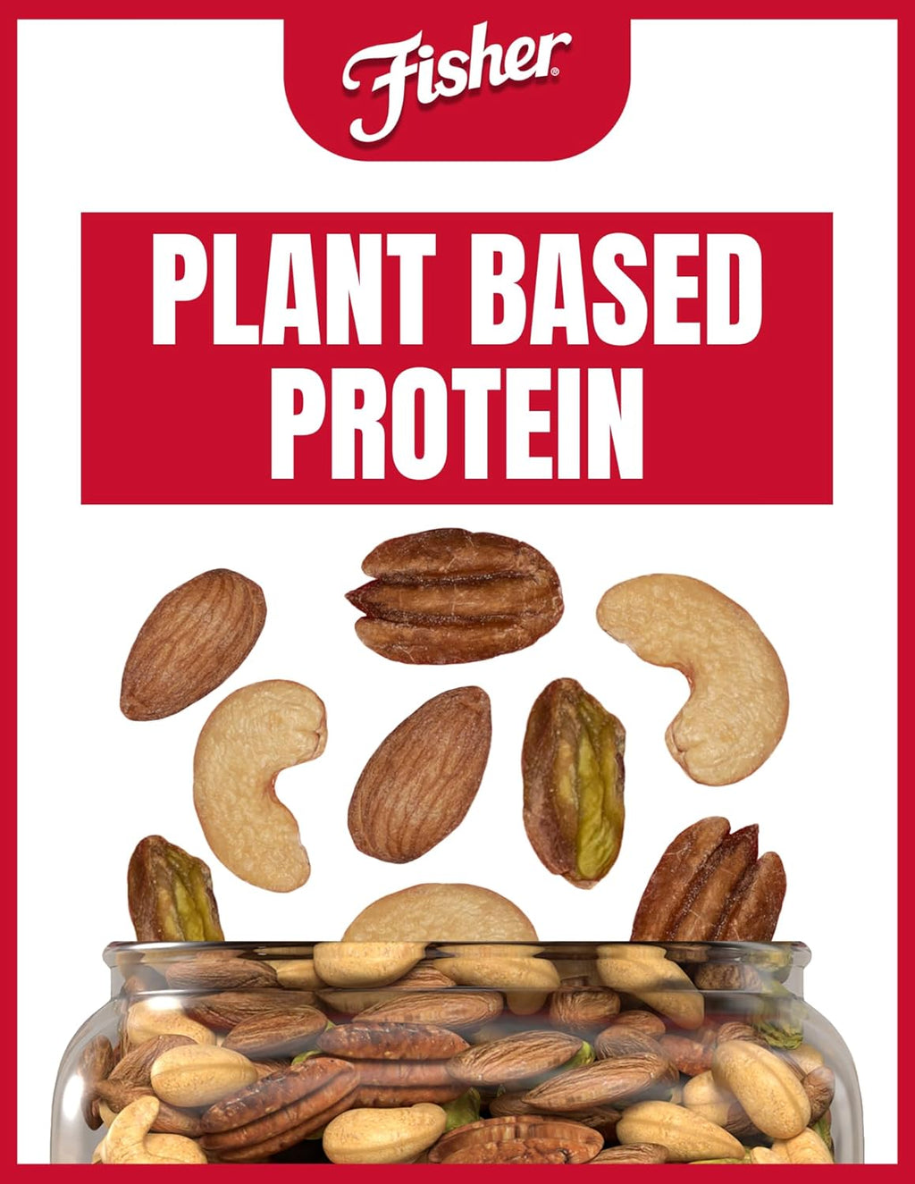 Fisher Oven Roasted Deluxe Mixed Nuts, 24 Ounces, No Added Oil, Gluten Free, Almonds, Cashews, Pecans, Pistachios