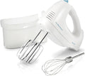 Hamilton Beach 6-Speed Electric Hand Mixer with Whisk, Traditional Beaters, Snap-On Storage Case, 250 Watts, White
