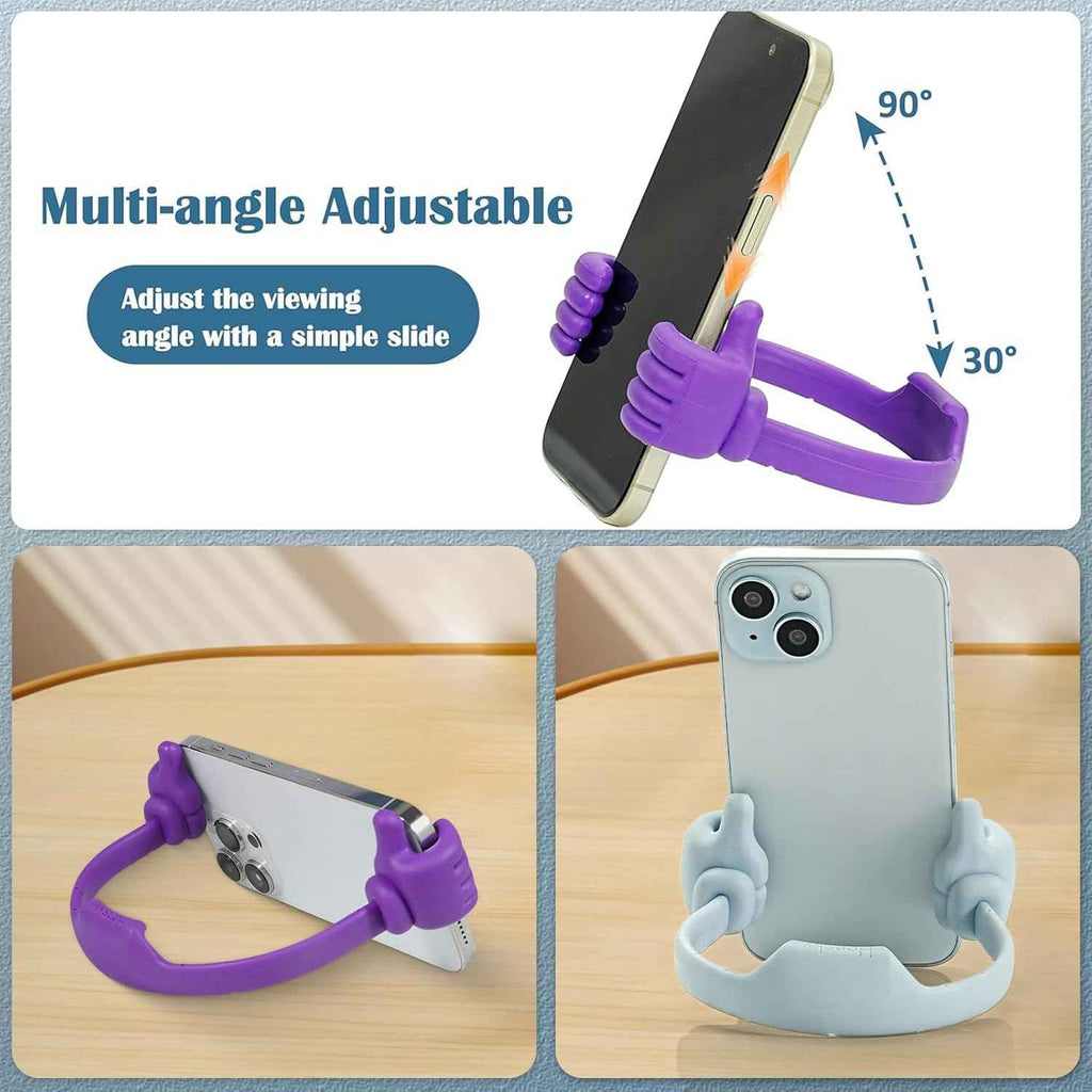 Honsky green/purple thumbs-up phone stand for tablets, e-readers and smart phones - 2 count