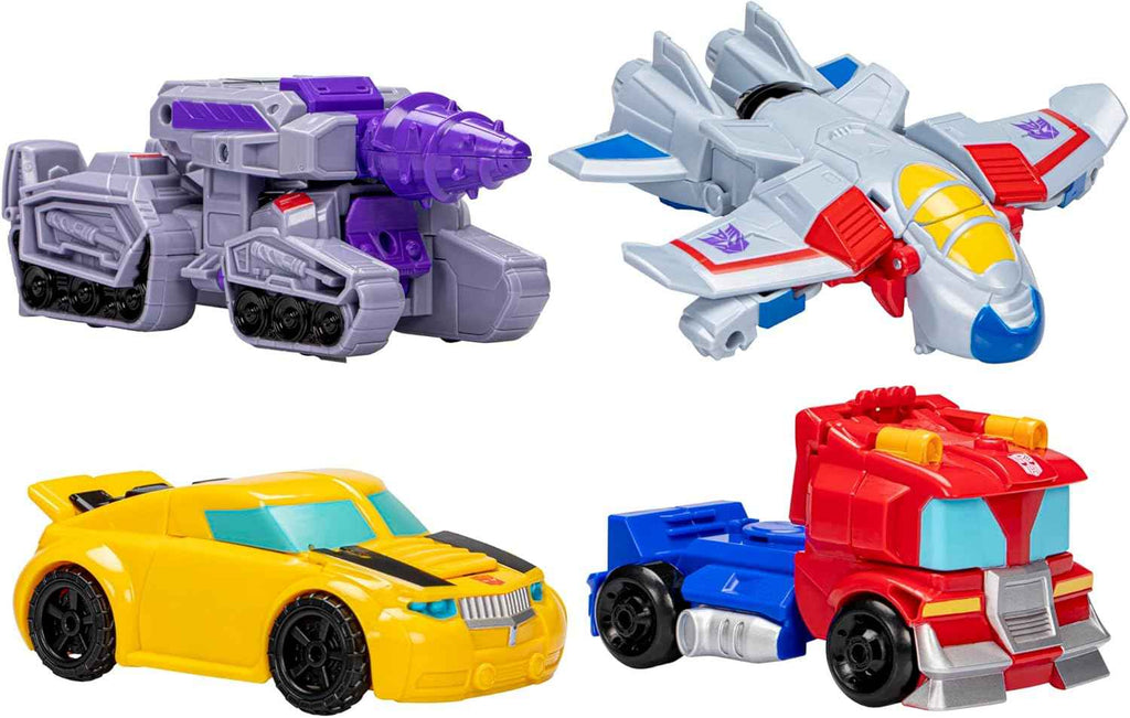 Transformers 4.5-inch Autobot and Decepticon action figures for kids aged 3 and up, multipack of 4