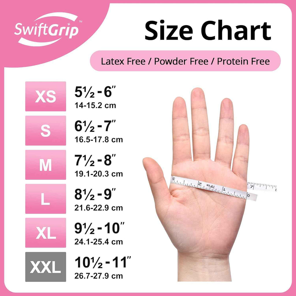 Pink Nitrile Gloves, 3-mil, Industrial Gloves Disposable Latex Free, for Cleaning & Esthetician, Rubber Powder-Free, 100-ct Box (Medium)