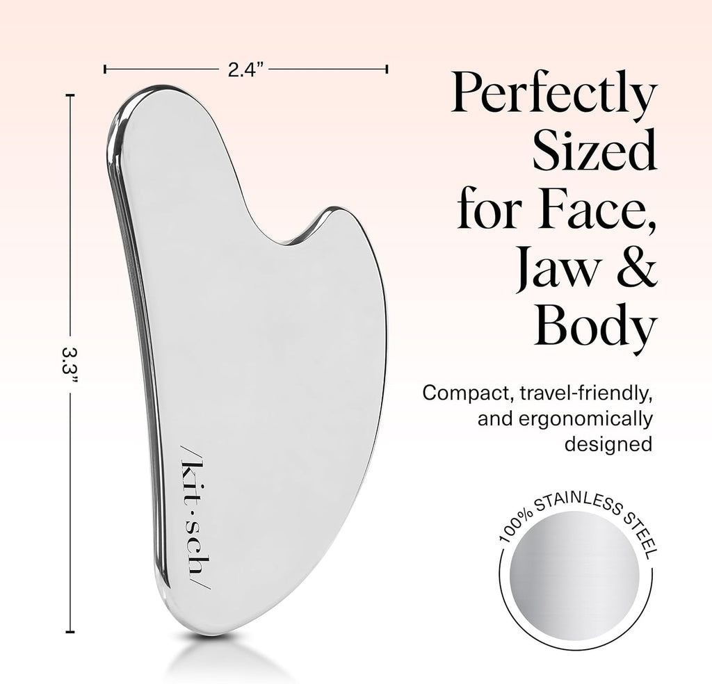 kitsch stainless steel gua sha facial tools 100% stainless steel silver
