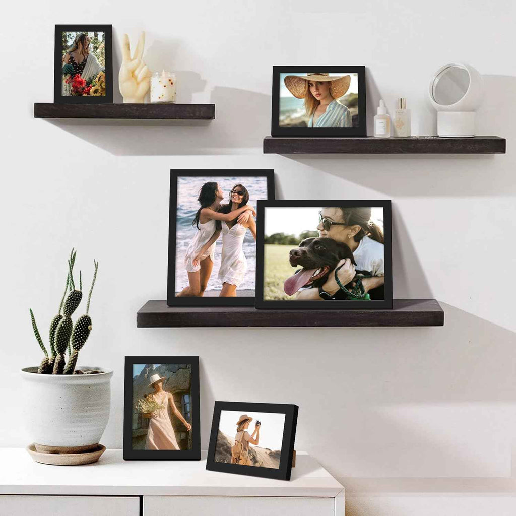 upsimples 10 Pack Picture Frames Collage Wall Decor for Mounting or Tabletop Display, Photo Gallery Frame Set for Family, Multi Sizes Including 8x10, 5x7, 4x6, Black