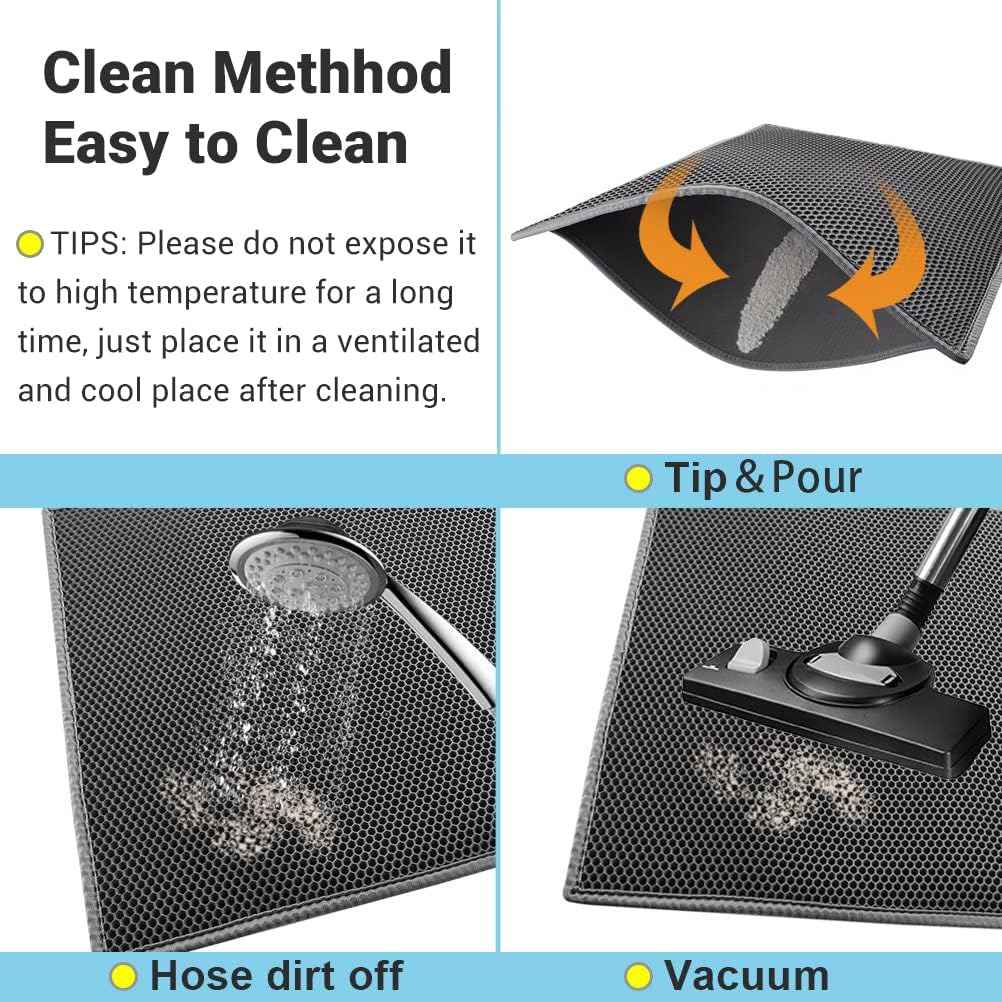 pieviev cat litter mat waterproof urine proof trapping mat 1 pack gray 24x15 inch