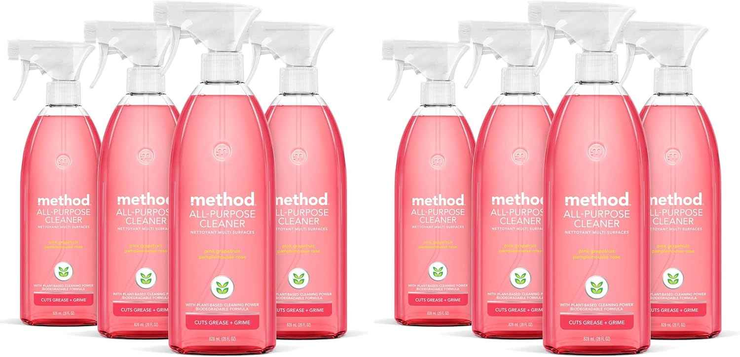 Method All-Purpose Cleaner Spray, Pink Grapefruit, Perfect for Most Counters, Tiles and More, 28 Fl Oz, (Pack of 4)