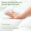 Ultra Soft Queen Size Mattress Topper - Viscose Made from Bamboo Pillow Top Mattress Pad for Back Pain Relief - Naturally Cooling for Hot Sleepers, Green