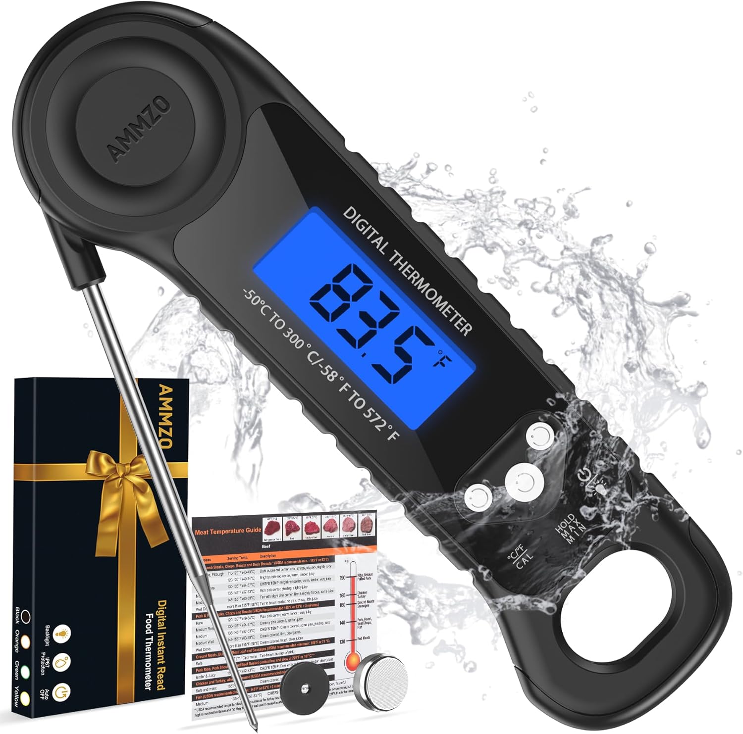 Meat Thermometer Digital, Instant Read Food Thermometer for Cooking, Grilling, Baking, Frying & Candy Making, Essentials Kitchen Gadgets Accessory, Gifts for Men Women Dad Mom Birthday