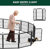 fxw rollick unleashed dog playpen for indoor, yard, rv camping, 24 inch 8 panels for small and puppy dogs, black