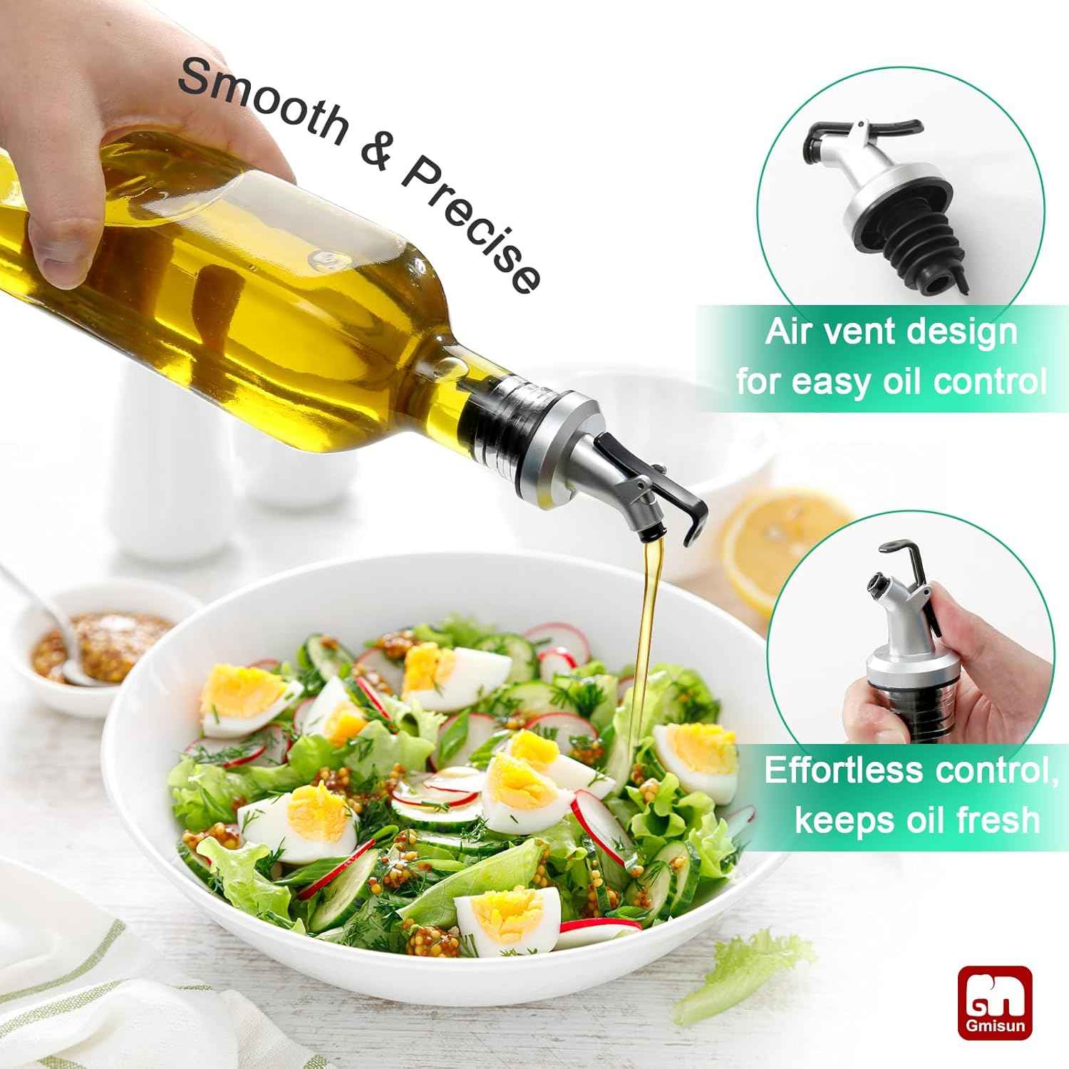 Clear 4 Pack Olive Oil Dispensers for Kitchen with Plastic Pourer Spout and Funnel
