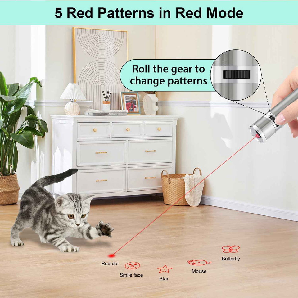 tbteek rechargeable 3 light modes cat toy for indoor kittens and cats