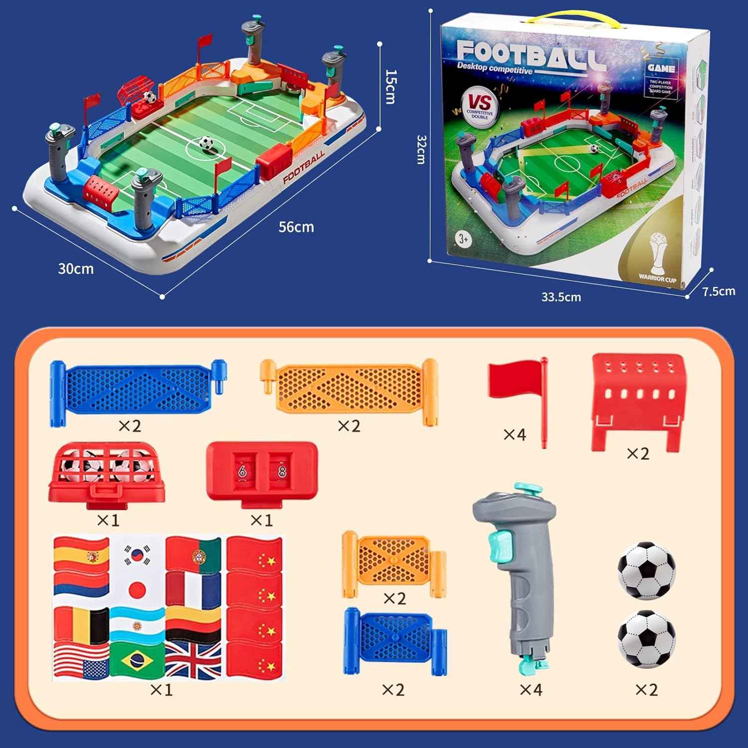 Mini Soccer Board Game for Kids: Foosball Table Toy for 3-12 Year Old Kids - Portable and Interactive Age 3+ Indoor Game