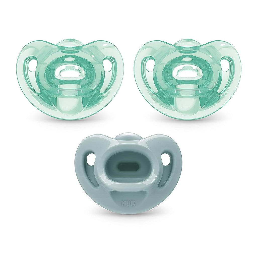 NUK Timeless Comfy Pacifiers for 0-6M Babies | 100% Silicone, BPA-Free, 5-Pack