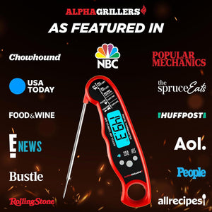 Alpha Grillers Meat Thermometer Digital – Instant Read Food Thermometer for Cooking & Grilling – Professional Kitchen Gifts for Men, Dad & Mom