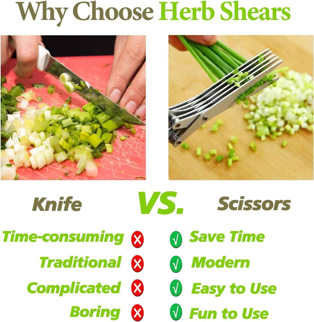 2025 Upgraded Herb Scissors with Sharp Stainless Steel Blades for Fresh Herbs and Cooking