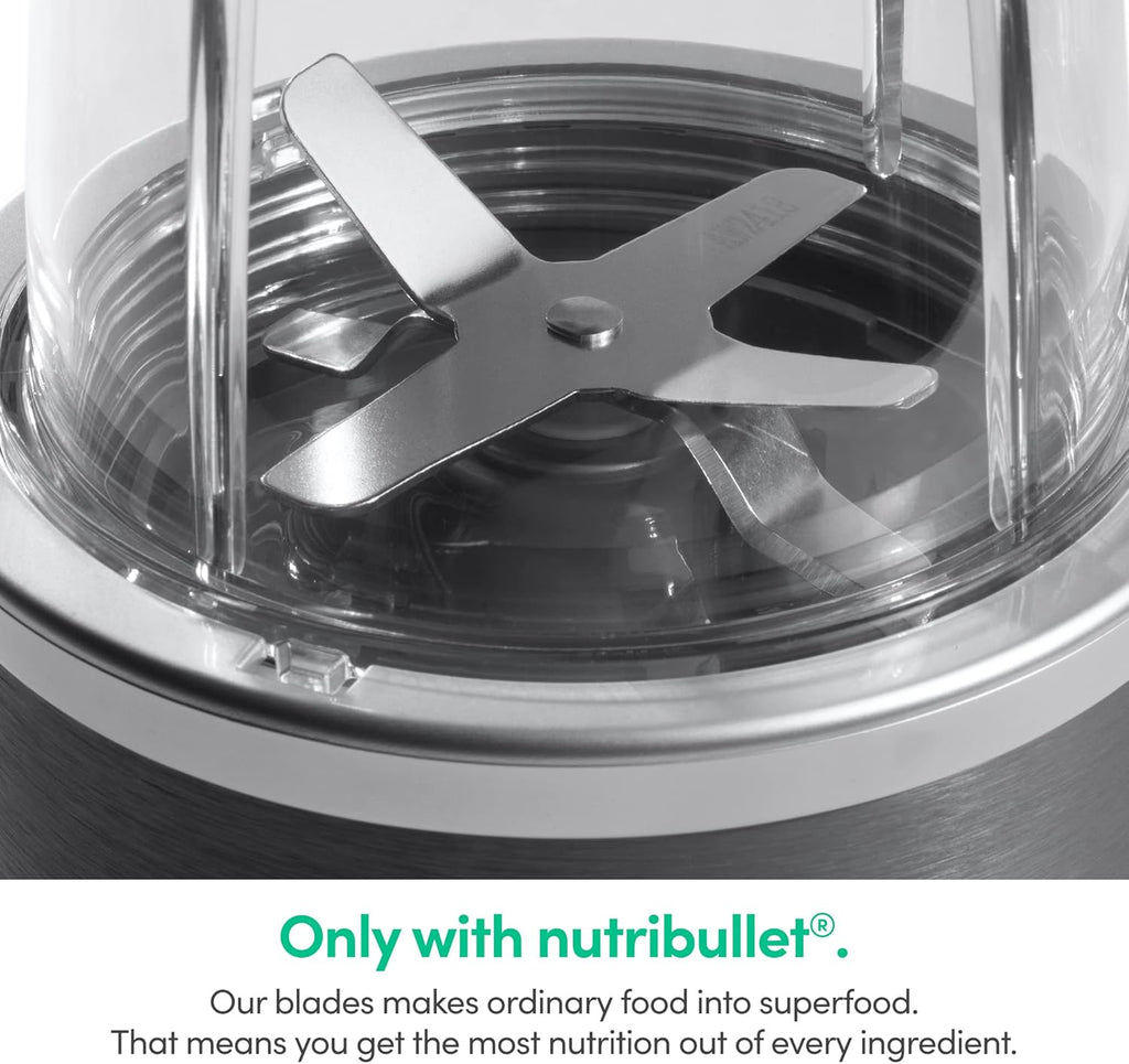 nutribullet Personal Blender, Shakes, Smoothies, Food Prep, and Frozen Blending, 24 Ounces, 600 Watt, Gray, NBR-0601WM