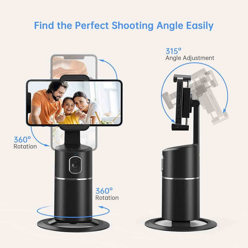 camrola auto face tracking phone holder, no app required, black