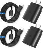 Super Fast Charger Type C, 25W USB C Wall Charger Fast Charging for Samsung Galaxy S25 Ultra/S25/S25+/S24+/S24 Ultra/S24/S24+/S23 Ultra/S22 Ultra/S21 with 10FT Long Android Type C Charger Cable 2Pack