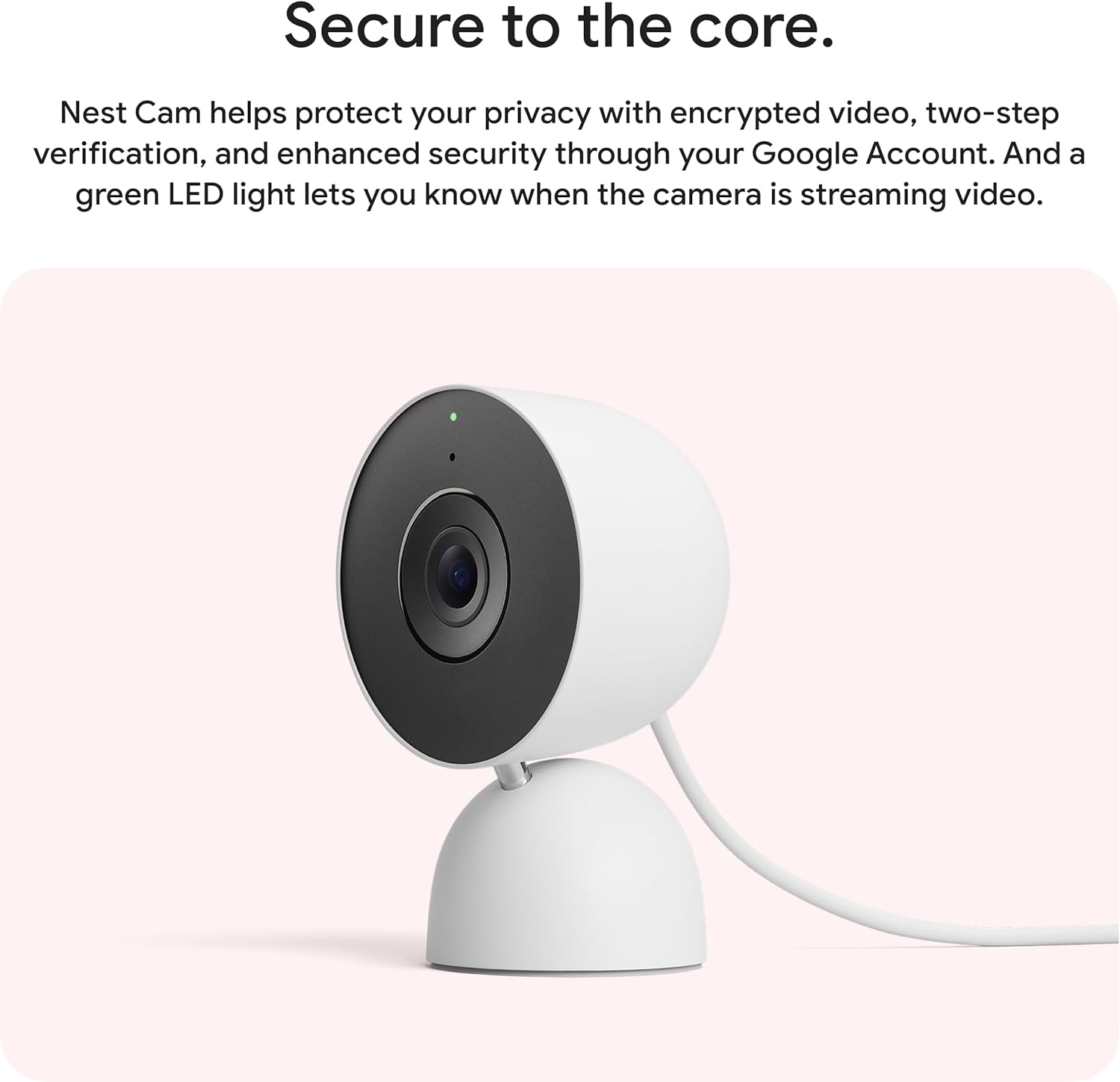 google nest cam indoor wired 3rd gen 2k video night vision 2 way audio works with google home device 2025 model hazel