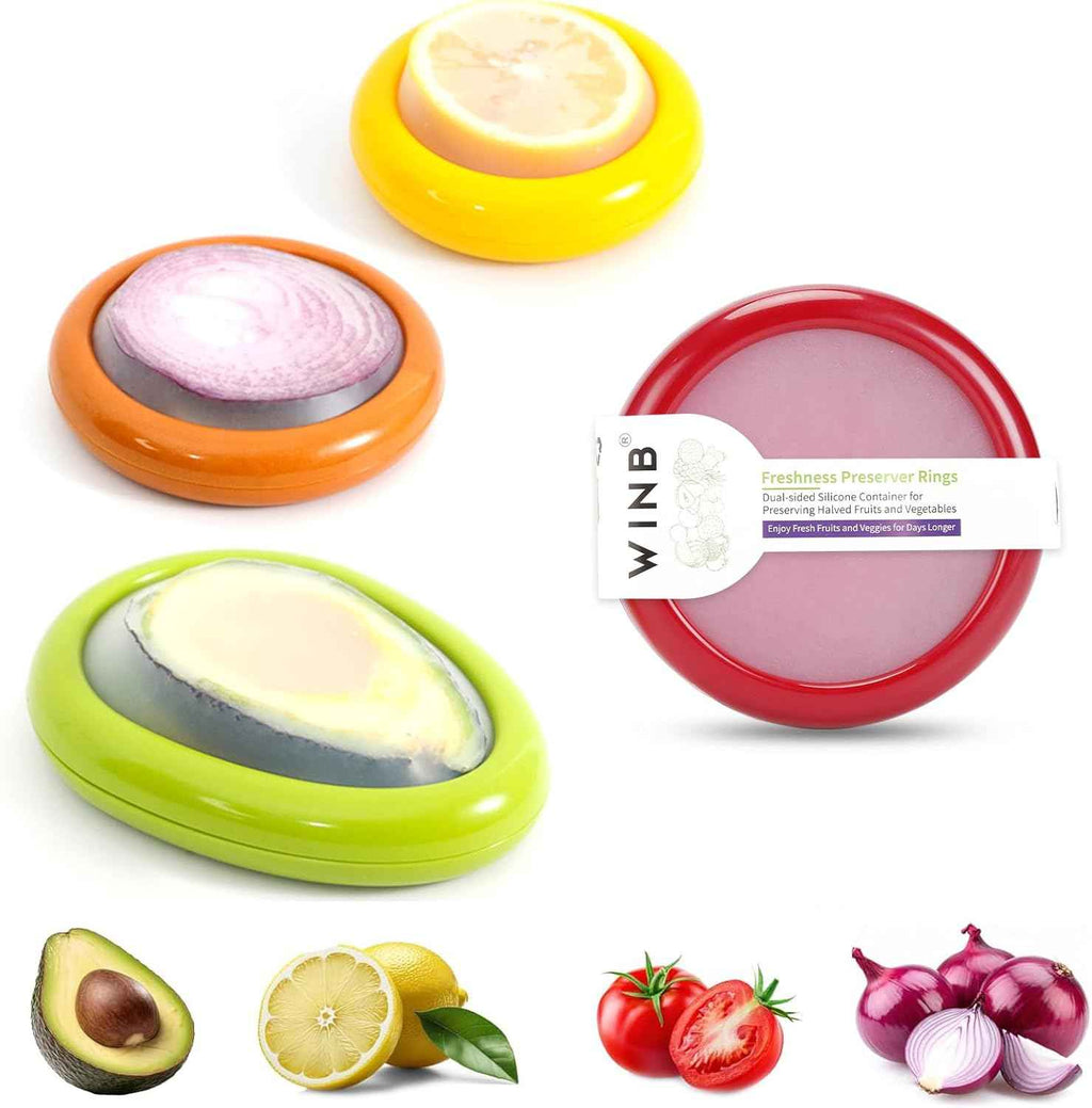 Winb reusable fruit savers set of 4 for avocados, tomatoes, and more