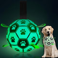 Qdan dog toys 6 inch world cup dog soccer ball with straps for small medium pet outdoor play