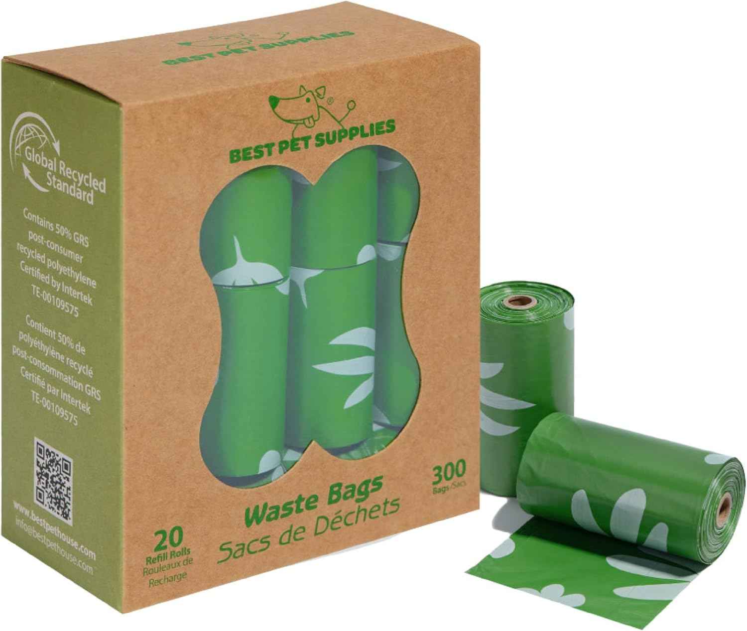 Best Pet Supplies Dog Poop Bags (150 Bags) for Waste Refuse Cleanup, Doggy Roll Replacements for Outdoor Puppy Walking and Travel, Leak Proof and Tear Resistant, Thick Plastic - Assorted Colors