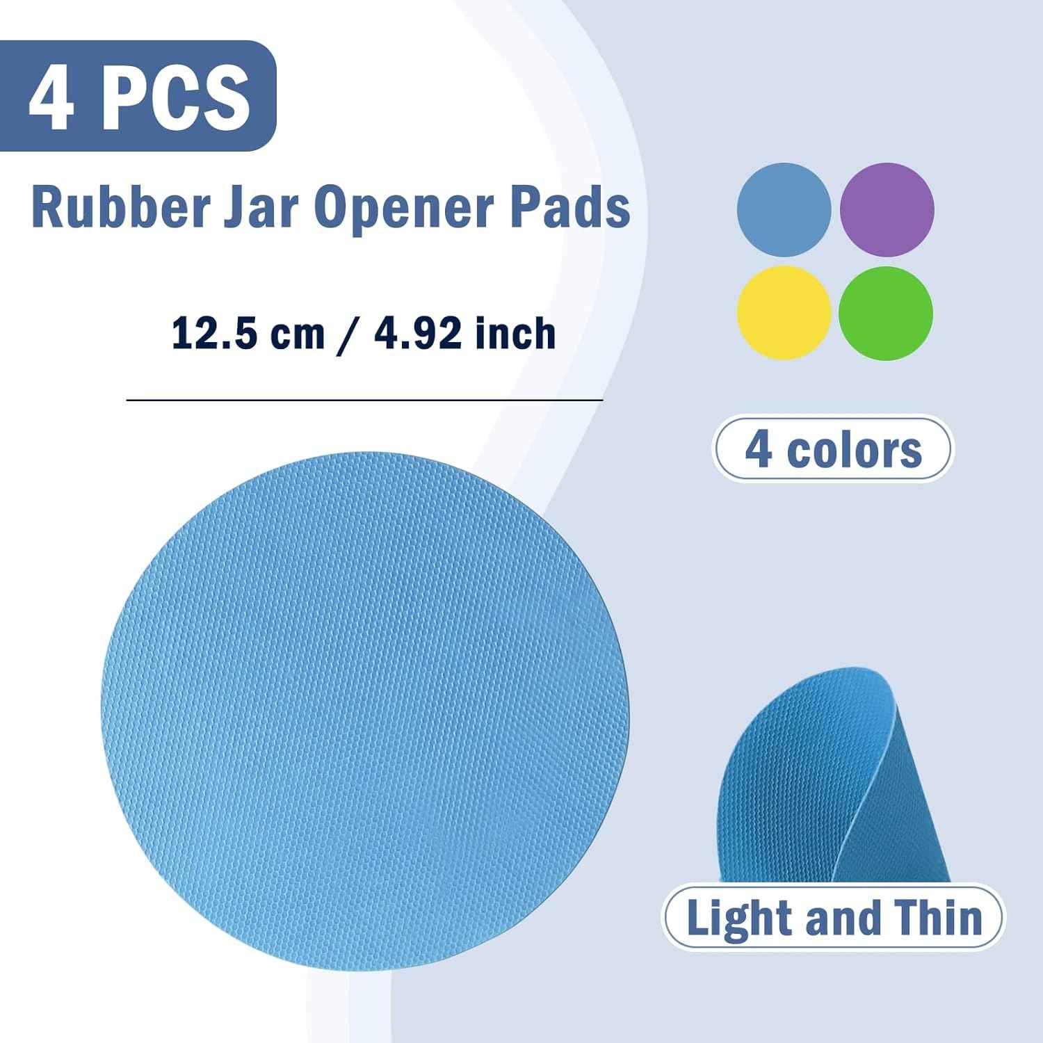 Heat-Insulated Non-Slip Jar Opener Pads Set of 4, Round Gripper Pads for Easy Opening