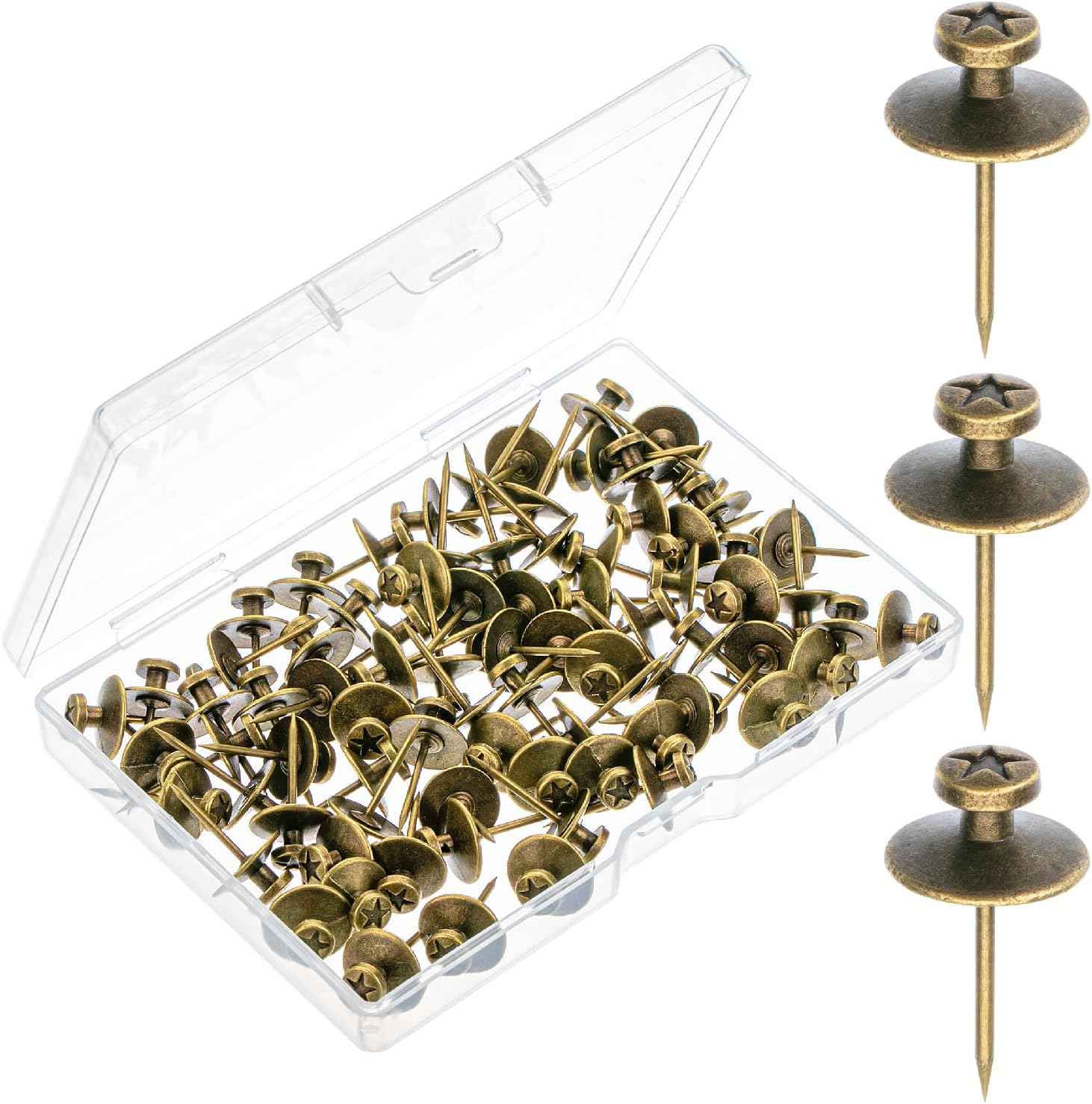 Mr. Pen- Double Headed Picture Hanging Nails, 50 Pack, Black, Push Pins for Wall