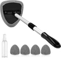 AstroAI Windshield Cleaner Tool, Car Interior Detailing Cleaning Kit with Extendable Handle and 4 Upgraded High-Density Reusable Microfiber Pads, Auto Glass Wiper Brush Kit for Cars, Blue, 15.9in-21in
