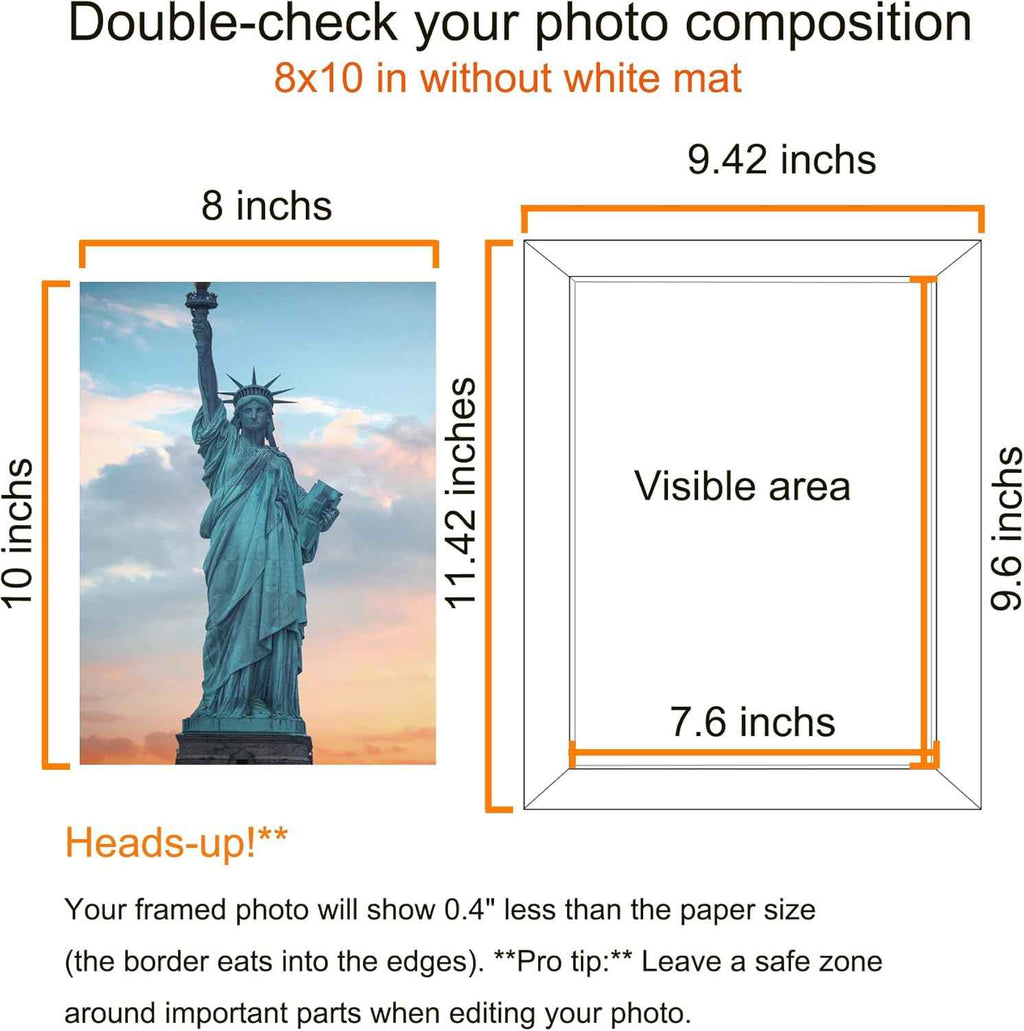 SESEAT Black 8x10 Picture Frame, Photo Frame for Wall Mounting or Tabletop Diaplay, 1 Pack