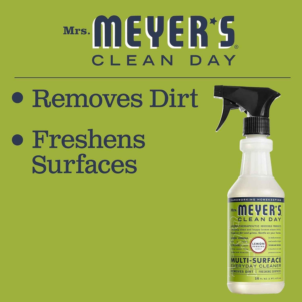 Mrs. Meyer's All-Purpose Cleaner Spray, Lemon Verbena, 16 fl oz, Cruelty-Free, Pack of 3