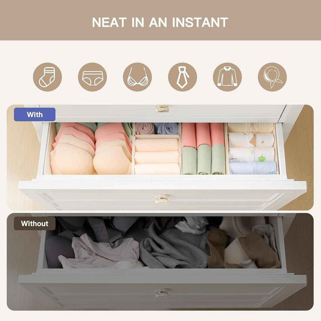 Criusia 10-Pack Drawer Organizers: Foldable Closet Storage for Clothes, Underwear, and Socks