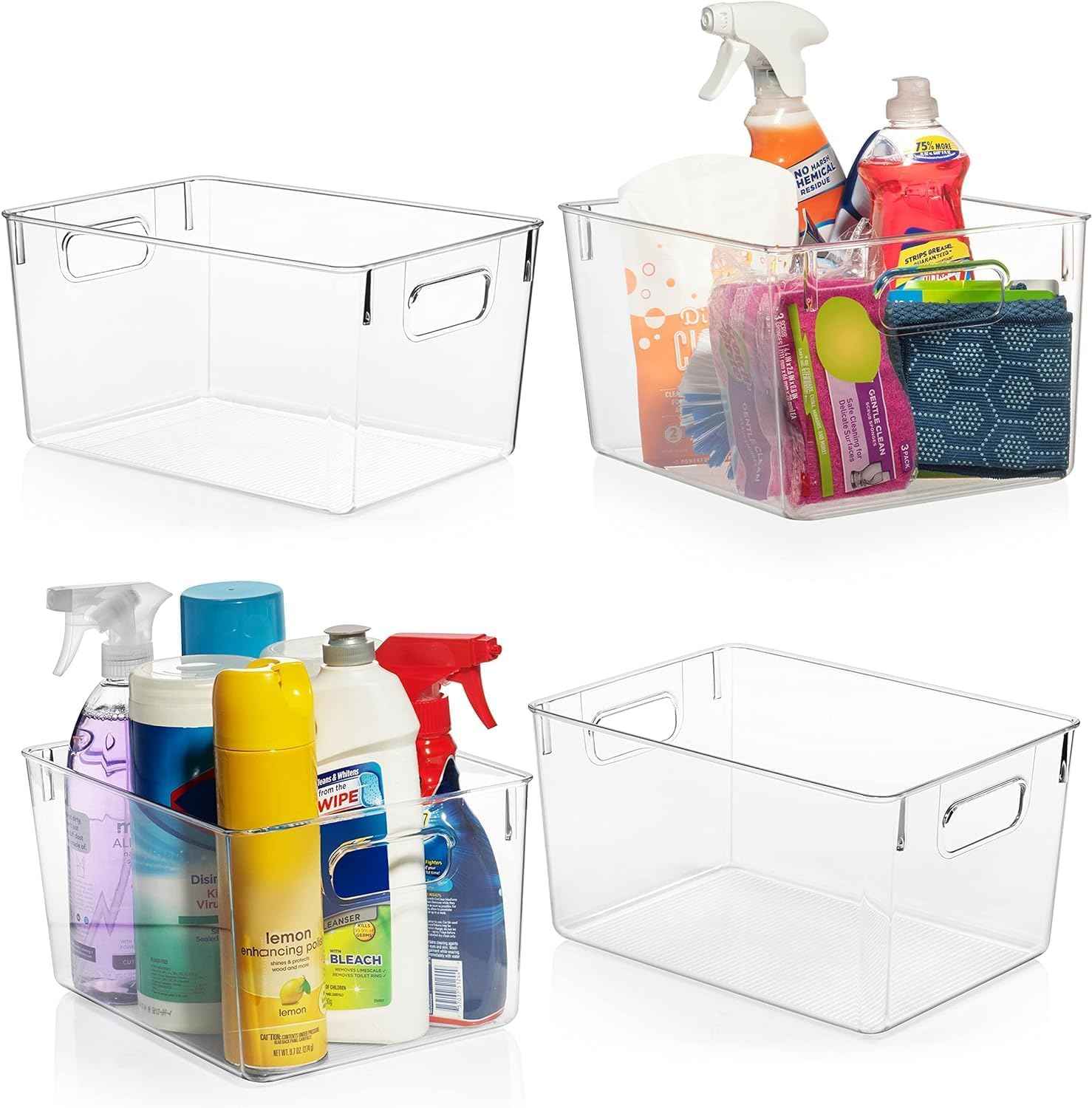 ClearSpace Clear Plastic Storage Bins for Kitchen, Laundry Room, Office, Closet, Garage & Freezer