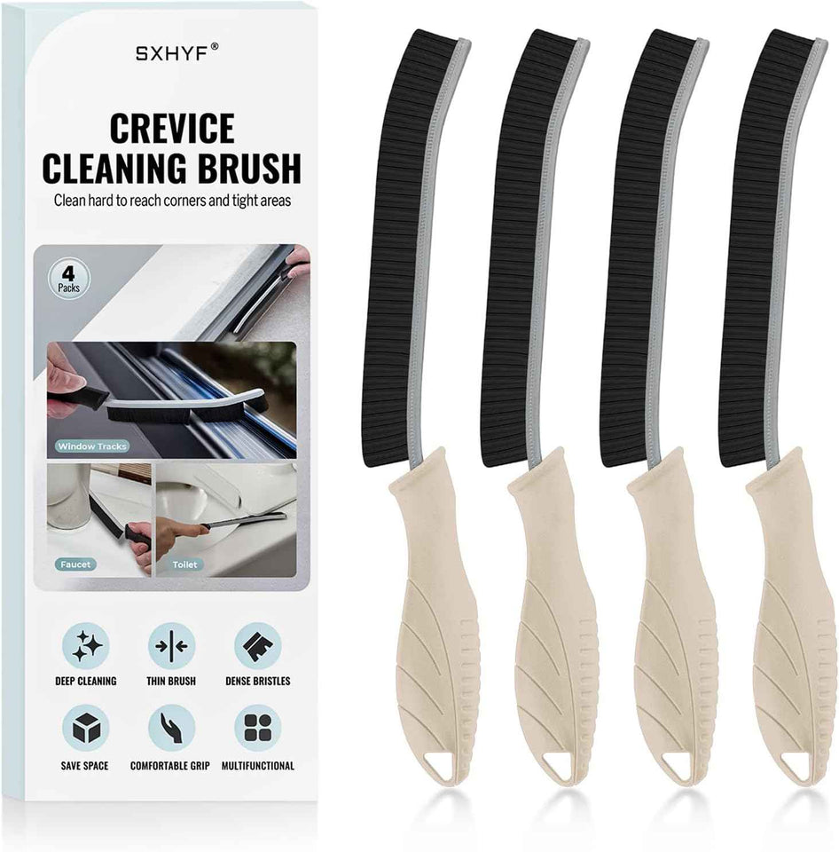 SXhyf Crevice Cleaning Brush - Grout Scrub Brush, House Cleaning Supplies, Gap Cleaning Tools, Home Essentials, Gifts for Women Men, Hard Bristle Crevice Cleaner Brush for Household Use, Bathroom