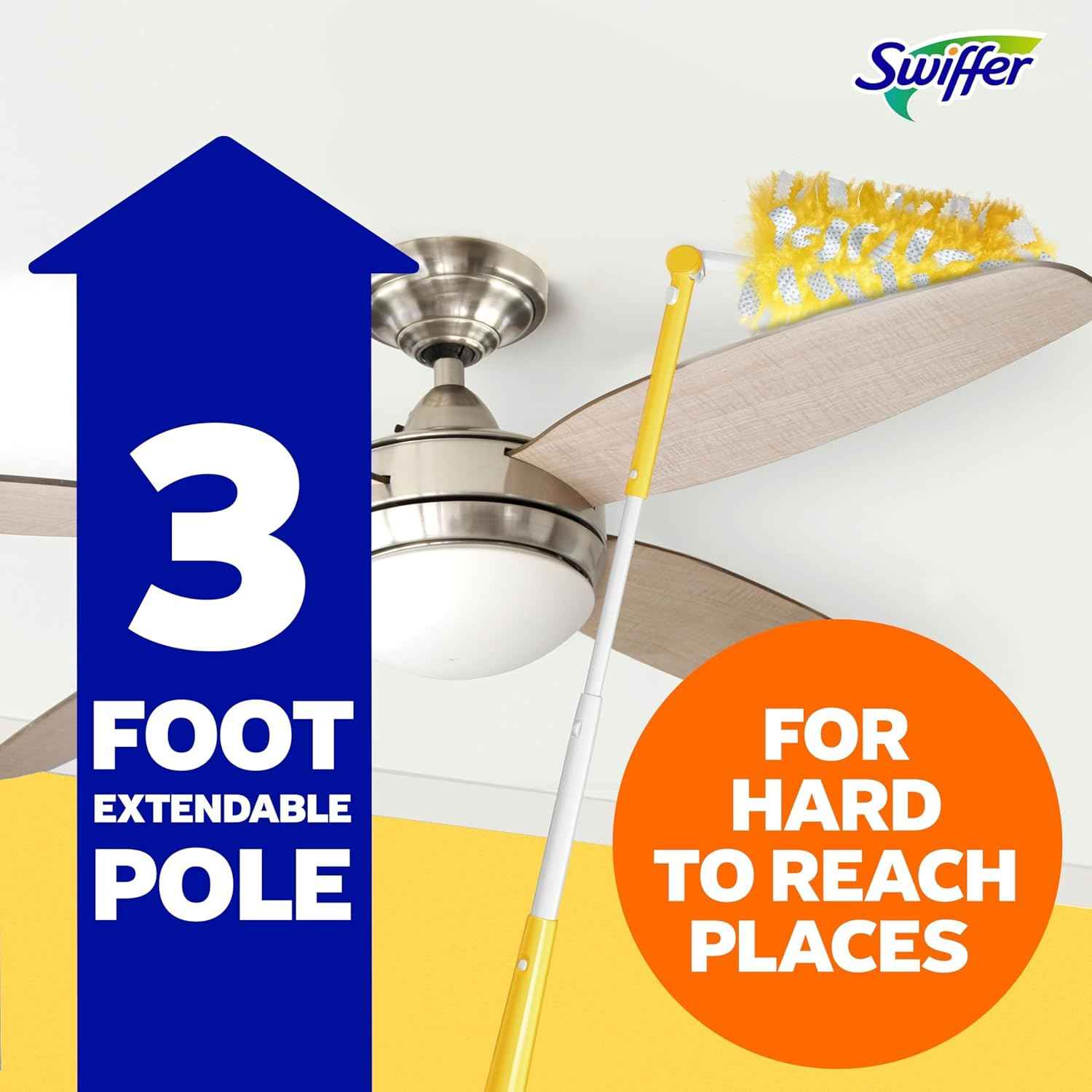 Swiffer Heavy Duty 3 ft Extendable Handle Duster Starter Kit with Lock Dust Refills Included