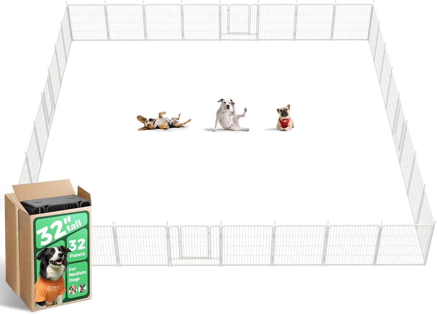 FXW Rollick Unleashed Dog Playpen for Indoor, Yard, RV Camping, 24 inch 8 Panels for Small and Puppy Dogs, Black│Patented