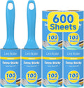Swihauk 600 Sheets Extra Sticky Lint Rollers for Pet Hair, Easy Spiral Tear Lint Roller for Clothes with Ergonomic Handle, MultiPLrpose Lint Remover for Furniture, Carpet, Car Seat