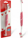 Red Pet Toothbrush for Medium & Large Dogs and Cats with Soft Bristles - Easy Teeth Cleaning